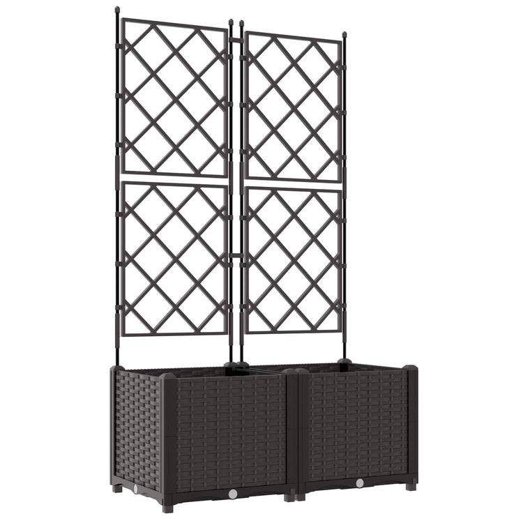 Vidaxl pot de fleur de jardin 2 pcs marron 80 x 40 x 143 cm acier