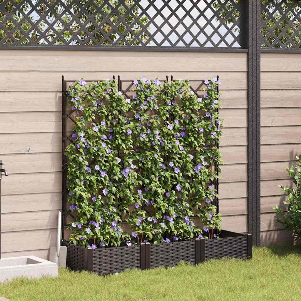 Vidaxxl pot de fleur de jardin 3 pcs marron 120 x 40 x 125,5 cm acier