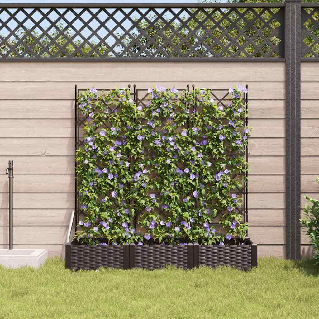 Vidaxxl pot de fleur de jardin 3 pcs marron 120 x 40 x 125,5 cm acier