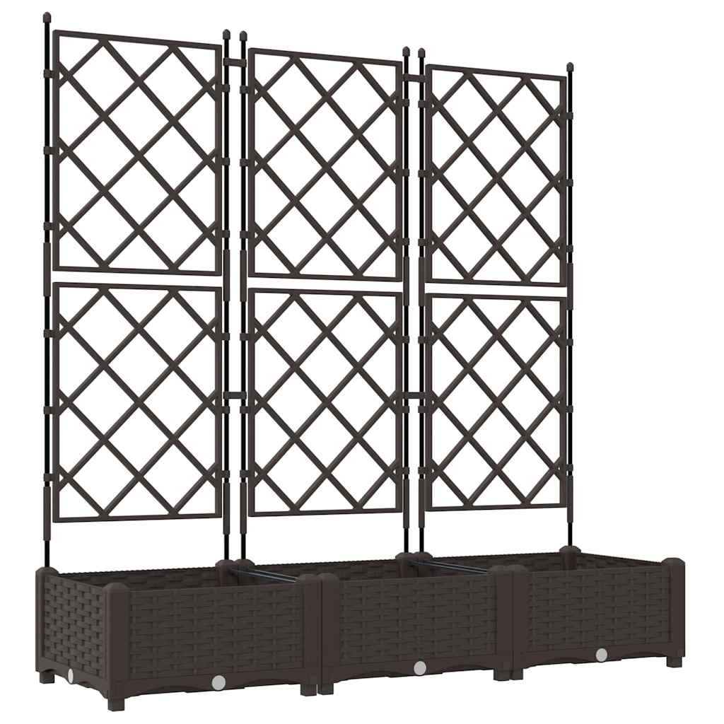 Vidaxxl pot de fleur de jardin 3 pcs marron 120 x 40 x 125,5 cm acier