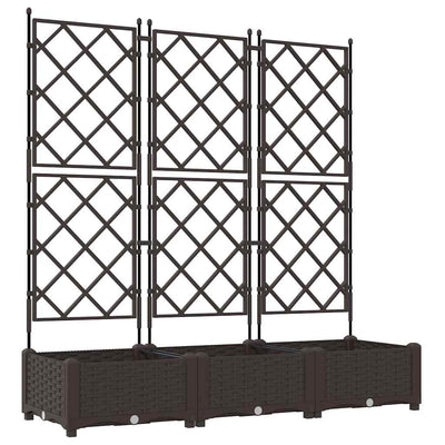 Vidaxxl pot de fleur de jardin 3 pcs marron 120 x 40 x 125,5 cm acier