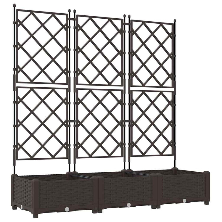 Vidaxxl pot de fleur de jardin 3 pcs marron 120 x 40 x 125,5 cm acier