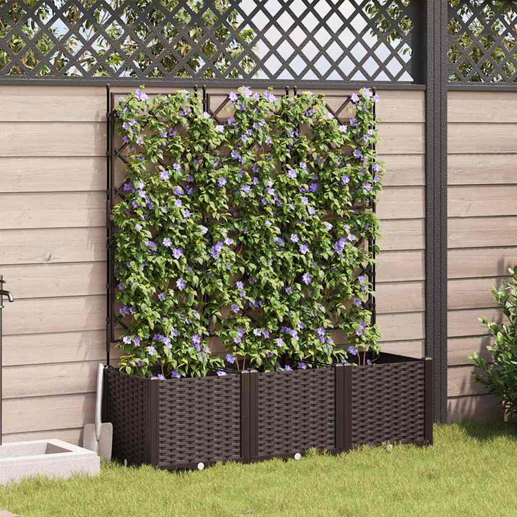 Vidaxl pot de fleur de jardin 3 pcs marron 120 x 40 x 143 cm acier