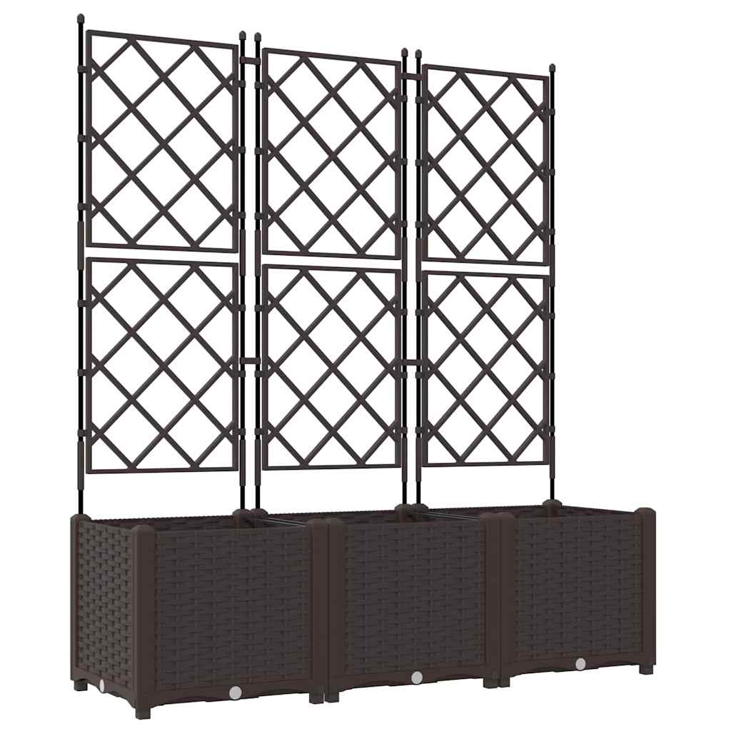 Vidaxl pot de fleur de jardin 3 pcs marron 120 x 40 x 143 cm acier
