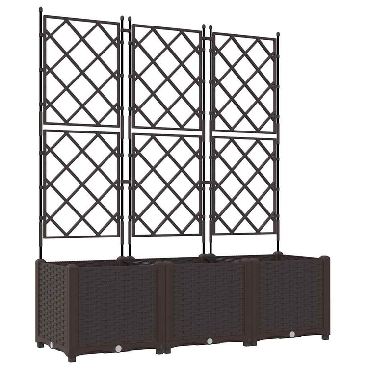 Vidaxl pot de fleur de jardin 3 pcs marron 120 x 40 x 143 cm acier