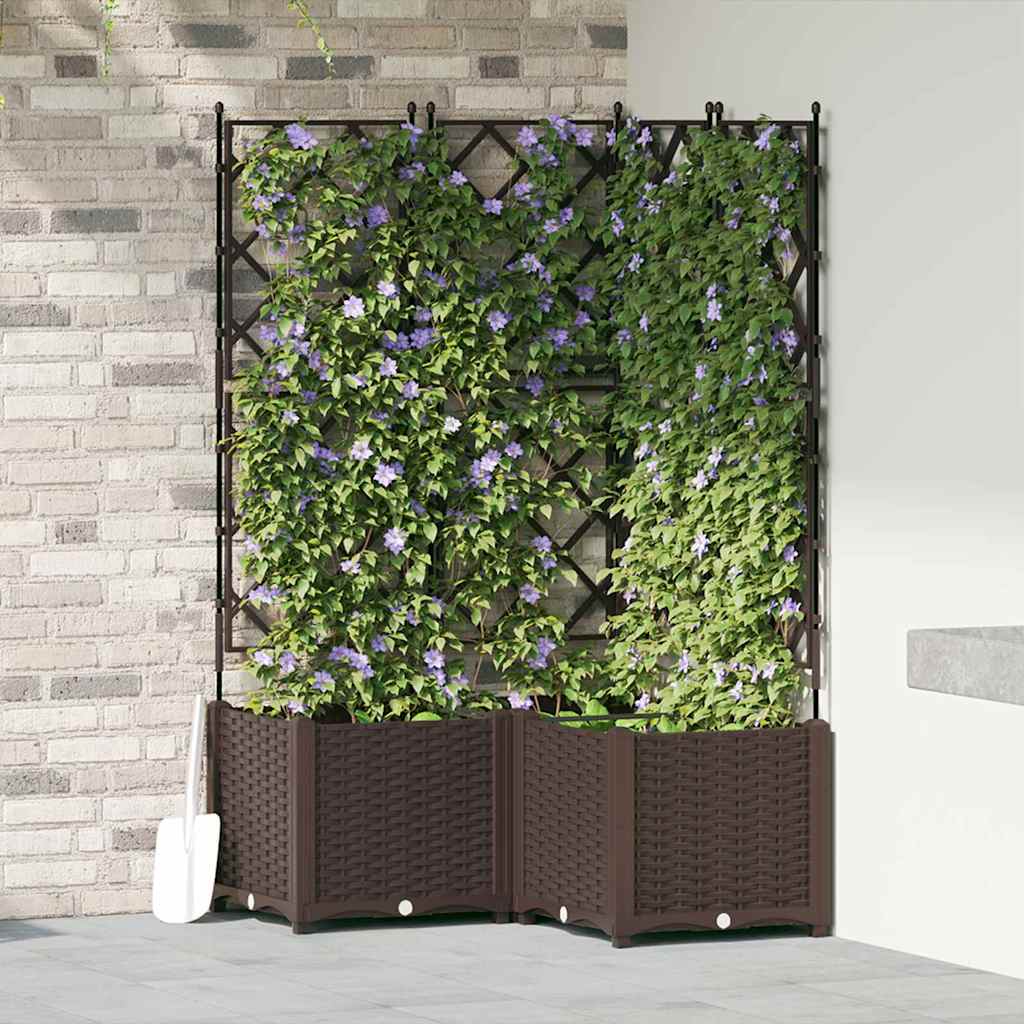 Vidaxl pot de fleur de jardin 3 pcs marron 80 x 80 x 143 cm acier