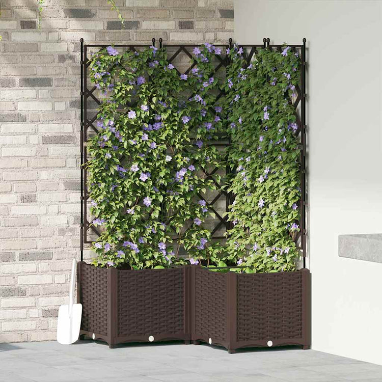 Vidaxl pot de fleur de jardin 3 pcs marron 80 x 80 x 143 cm acier