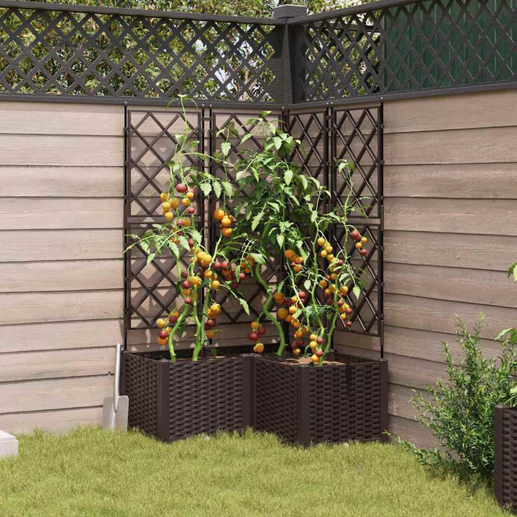 Vidaxl pot de fleur de jardin 3 pcs marron 80 x 80 x 143 cm acier