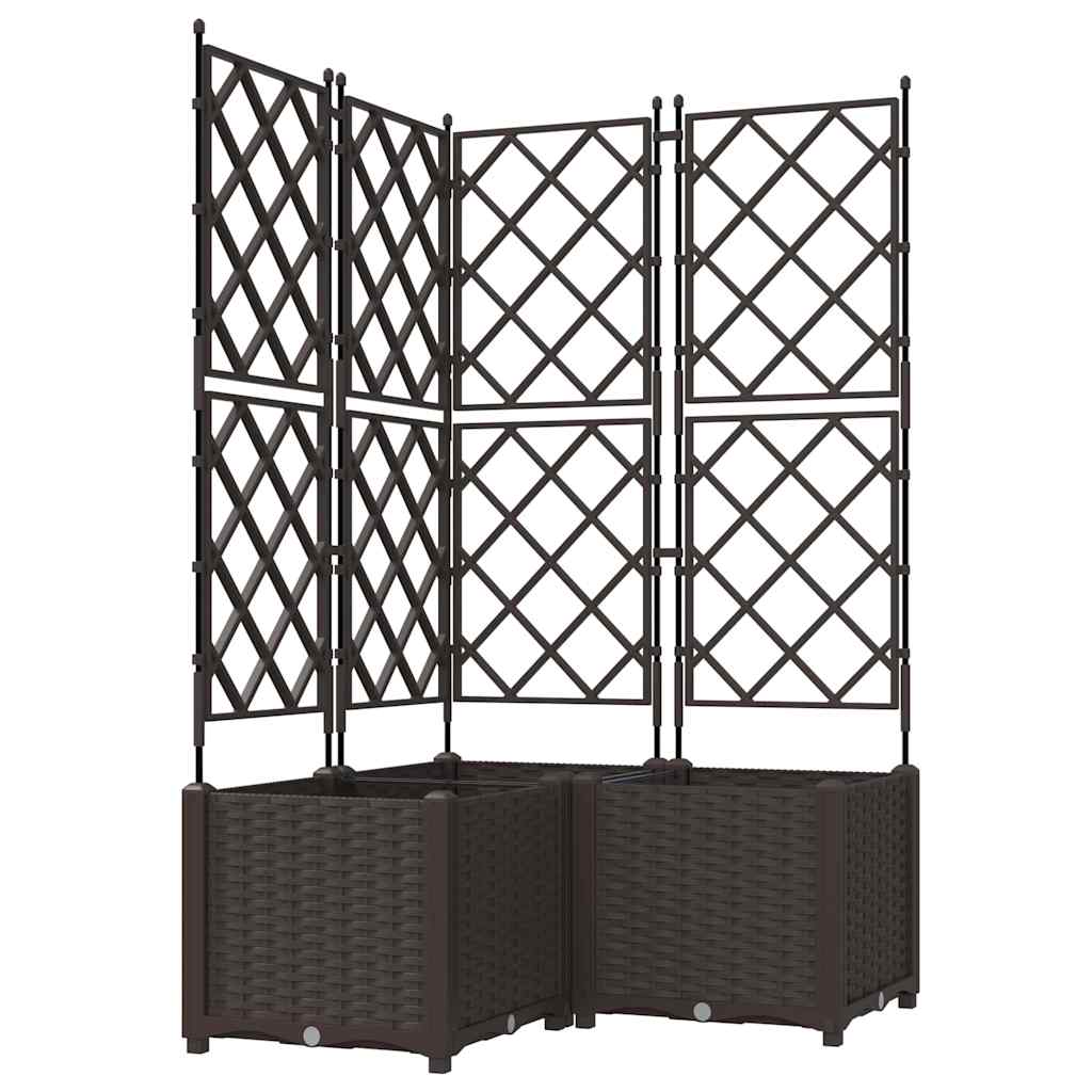 Vidaxl pot de fleur de jardin 3 pcs marron 80 x 80 x 143 cm acier
