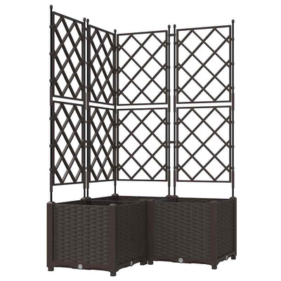 Vidaxl pot de fleur de jardin 3 pcs marron 80 x 80 x 143 cm acier