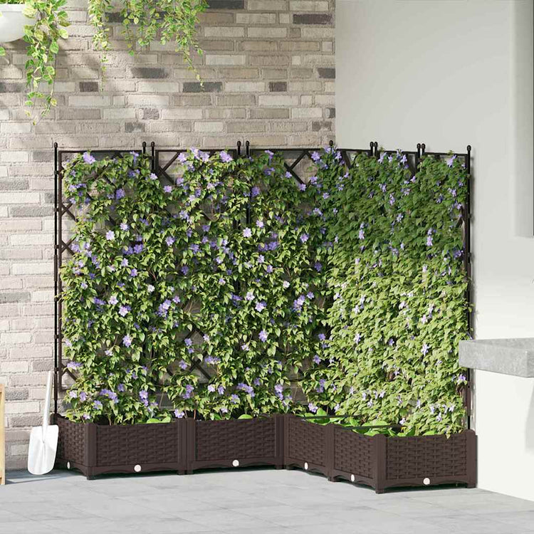 Vidaxxl pot de fleur de jardin 5 pcs marron 120 x 120 x 125,5 cm acier