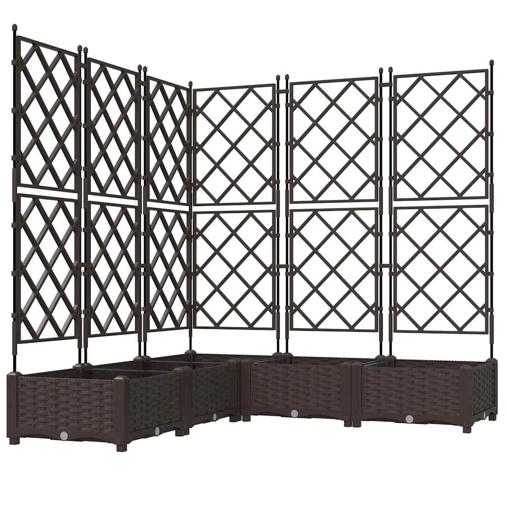 Vidaxxl pot de fleur de jardin 5 pcs marron 120 x 120 x 125,5 cm acier