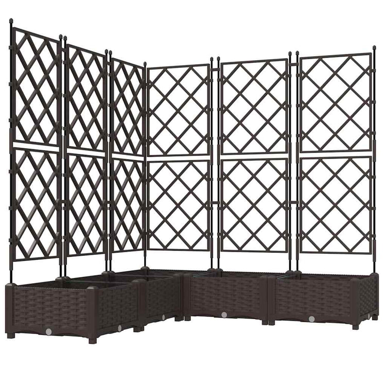 Vidaxxl pot de fleur de jardin 5 pcs marron 120 x 120 x 125,5 cm acier