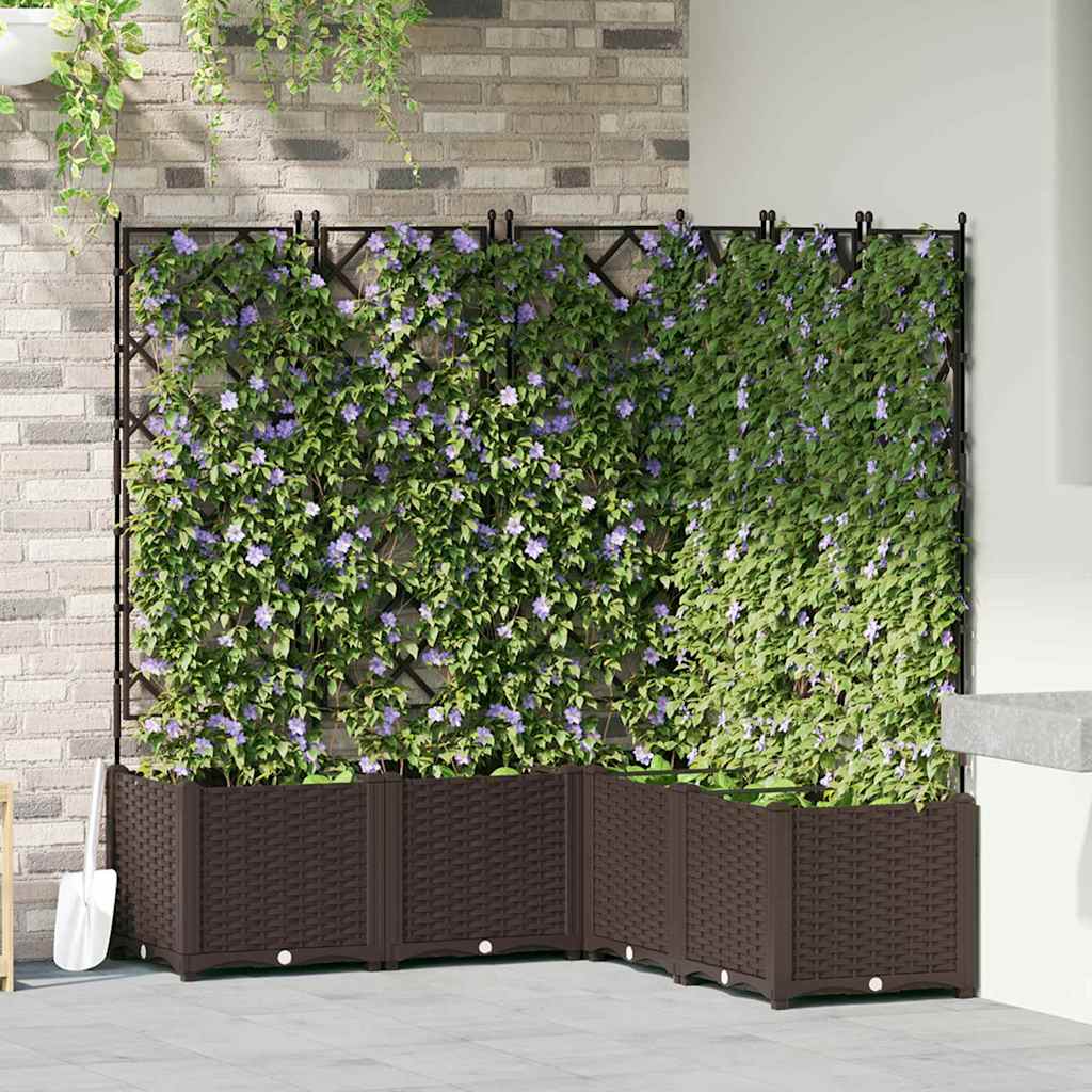Vidaxxl pot de fleur de jardin 5 pcs marron 120 x 120 x 143 cm acier