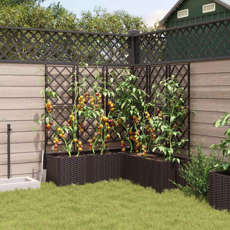 Vidaxxl pot de fleur de jardin 5 pcs marron 120 x 120 x 143 cm acier