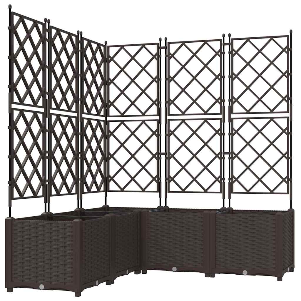 Vidaxxl pot de fleur de jardin 5 pcs marron 120 x 120 x 143 cm acier