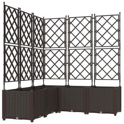Vidaxxl pot de fleur de jardin 5 pcs marron 120 x 120 x 143 cm acier