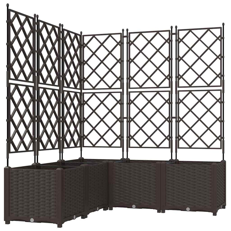 Vidaxxl pot de fleur de jardin 5 pcs marron 120 x 120 x 143 cm acier