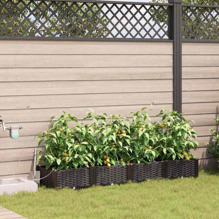 VidaXL pot de fleur de jardin 4 pcs acier marron