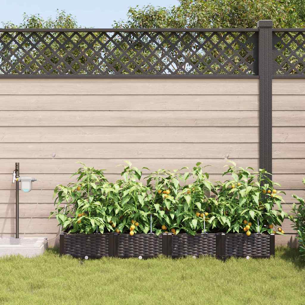 VidaXL pot de fleur de jardin 4 pcs acier marron