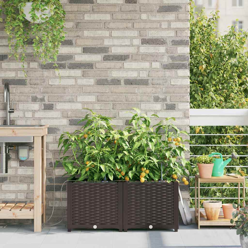 VidaXL pot de fleur de jardin 2 pcs acier marron