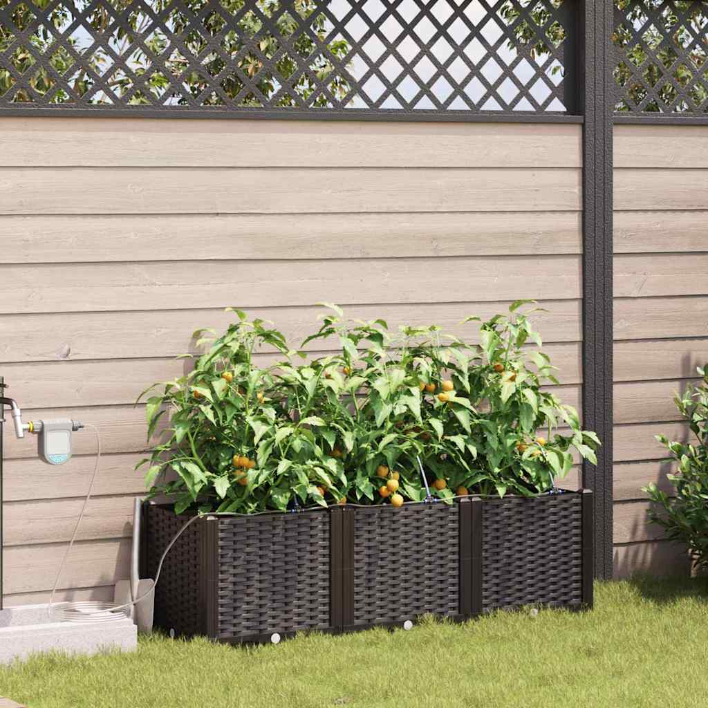 VidaXL pot de fleur de jardin 3 pcs acier marron