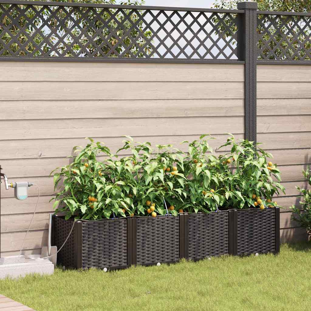 VidaXL pot de fleur de jardin 4 pcs acier marron