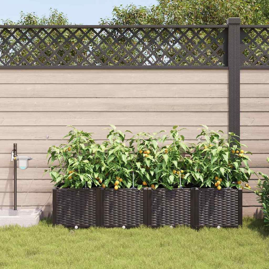 VidaXL pot de fleur de jardin 4 pcs acier marron