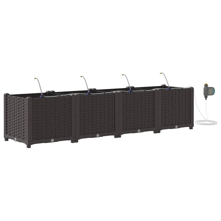 VidaXL pot de fleur de jardin 4 pcs acier marron