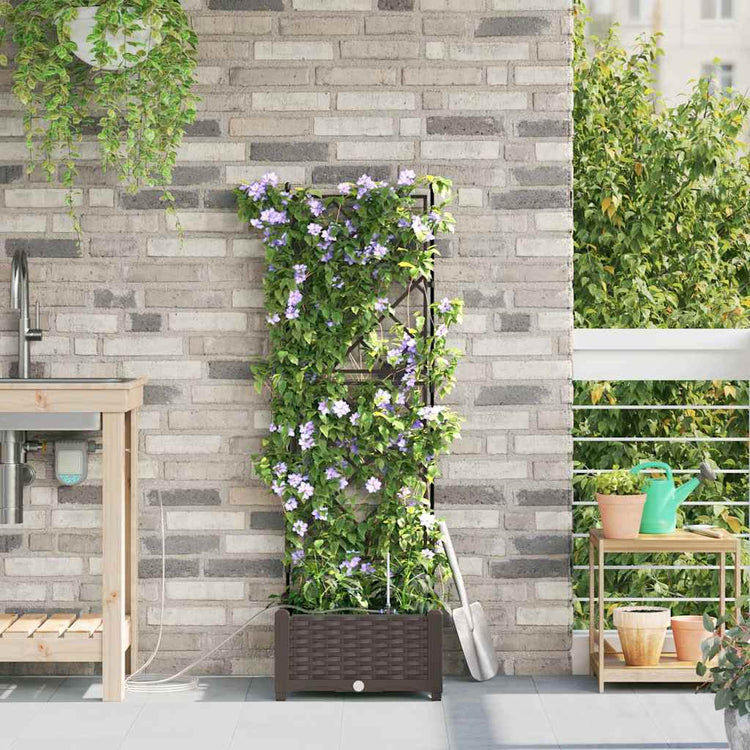 VidaXL pot de fleur de jardin marron 40 x 40 x 126 cm acier