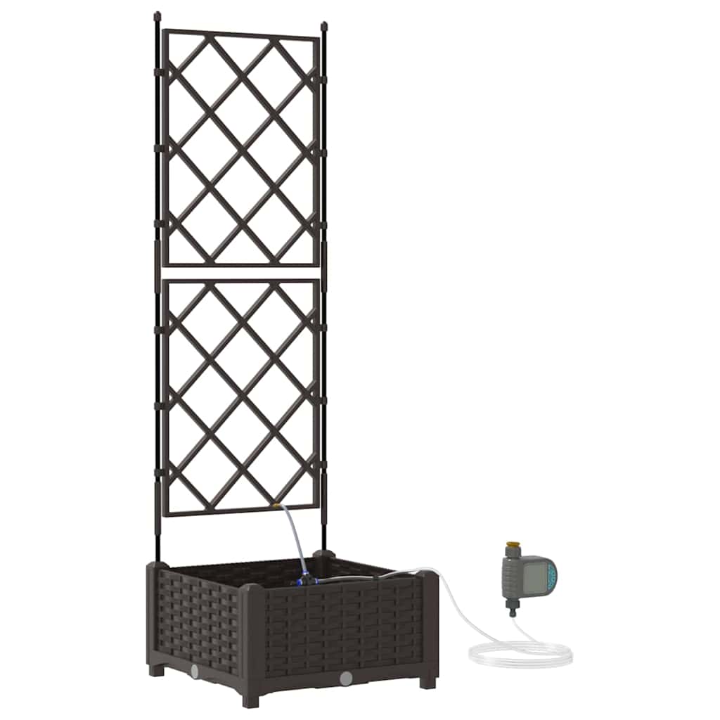 VidaXL pot de fleur de jardin marron 40 x 40 x 126 cm acier