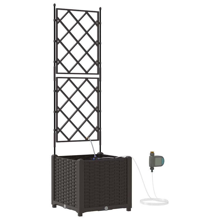 VidaXL pot de fleur de jardin marron 40 x 40 x 142 cm acier