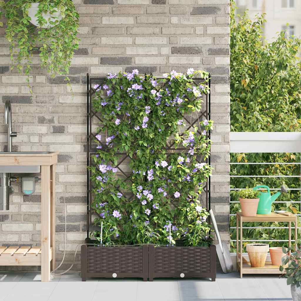 VidaXL pot de fleur de jardin 2 pcs acier marron