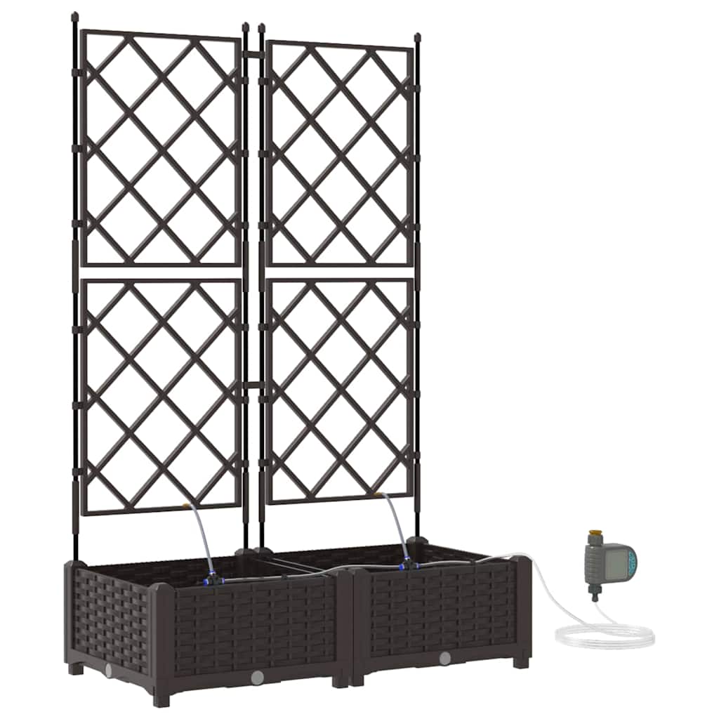 VidaXL pot de fleur de jardin 2 pcs acier marron