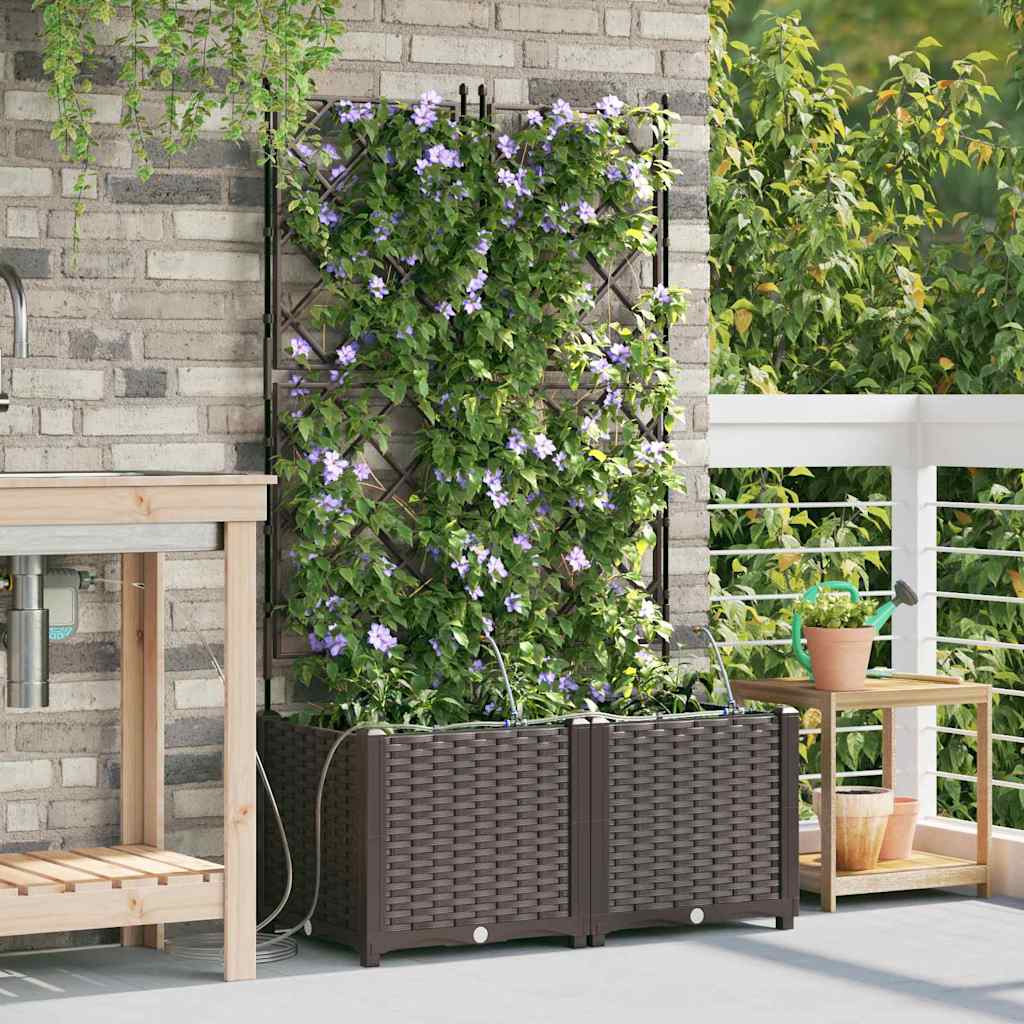 VidaXL pot de fleur de jardin 2 pcs acier marron