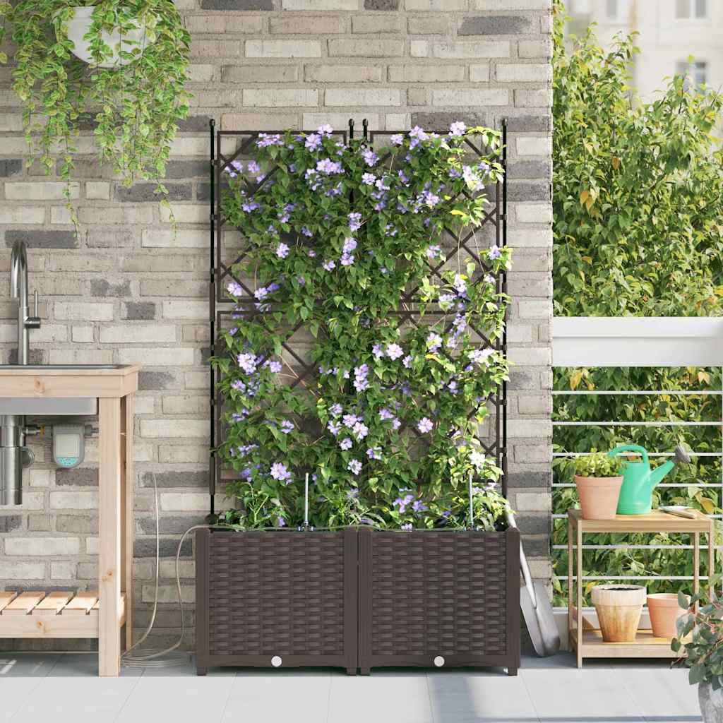 VidaXL pot de fleur de jardin 2 pcs acier marron