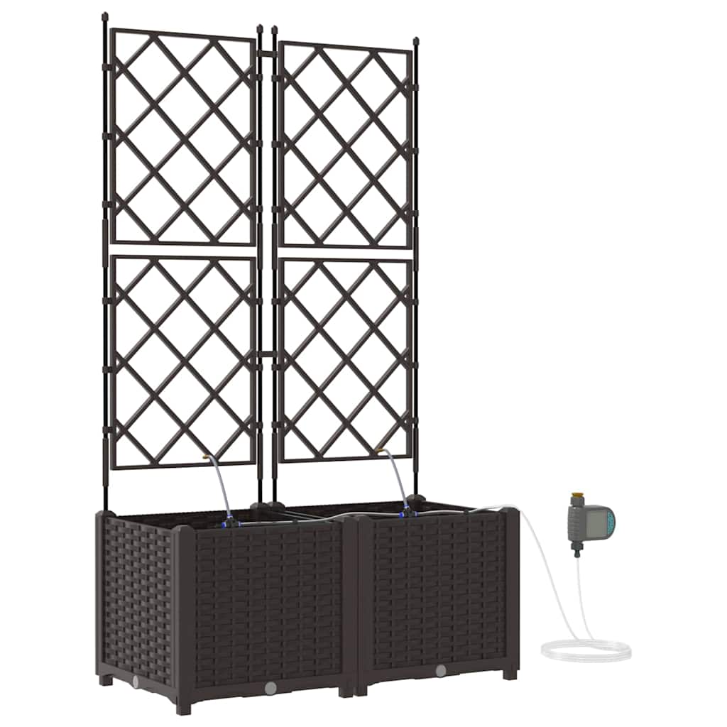 VidaXL pot de fleur de jardin 2 pcs acier marron