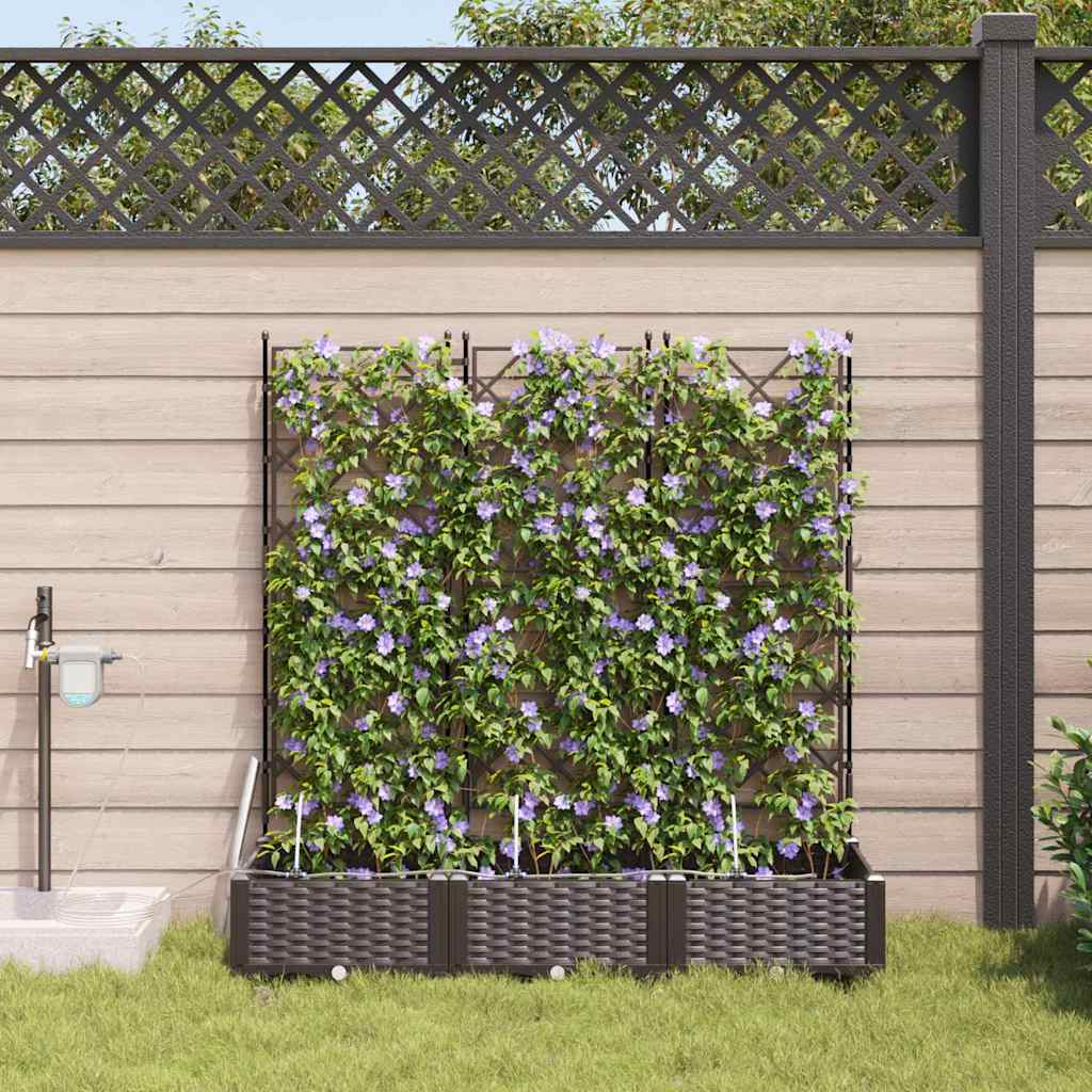 VidaXL pot de fleur de jardin 3 pcs acier marron
