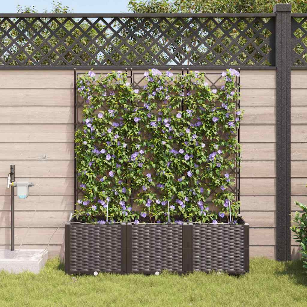 VidaXL pot de fleur de jardin 3 pcs acier marron