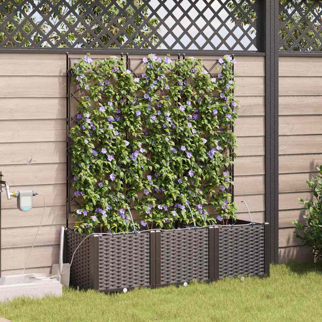 VidaXL pot de fleur de jardin 3 pcs acier marron