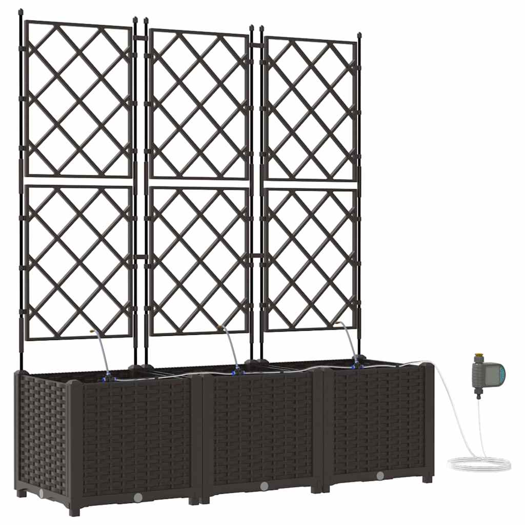 VidaXL pot de fleur de jardin 3 pcs acier marron
