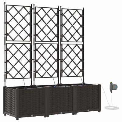 VidaXL pot de fleur de jardin 3 pcs acier marron