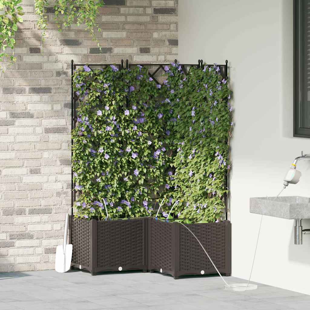 VidaXL pot de fleur de jardin 3 pcs acier marron