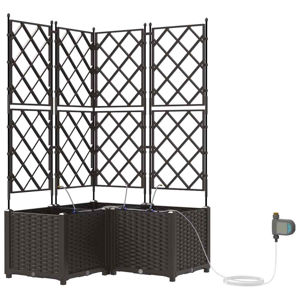 VidaXL pot de fleur de jardin 3 pcs acier marron