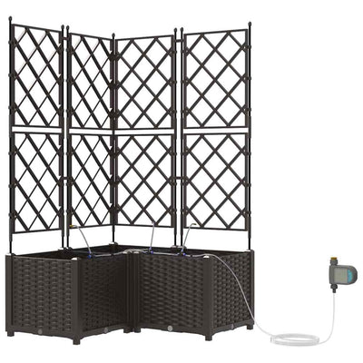 VidaXL pot de fleur de jardin 3 pcs acier marron