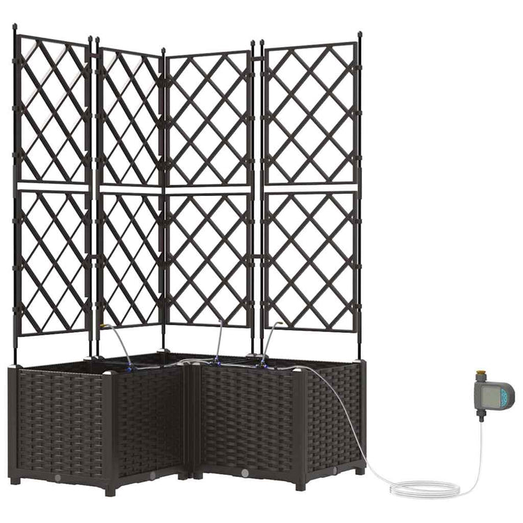 VidaXL pot de fleur de jardin 3 pcs acier marron