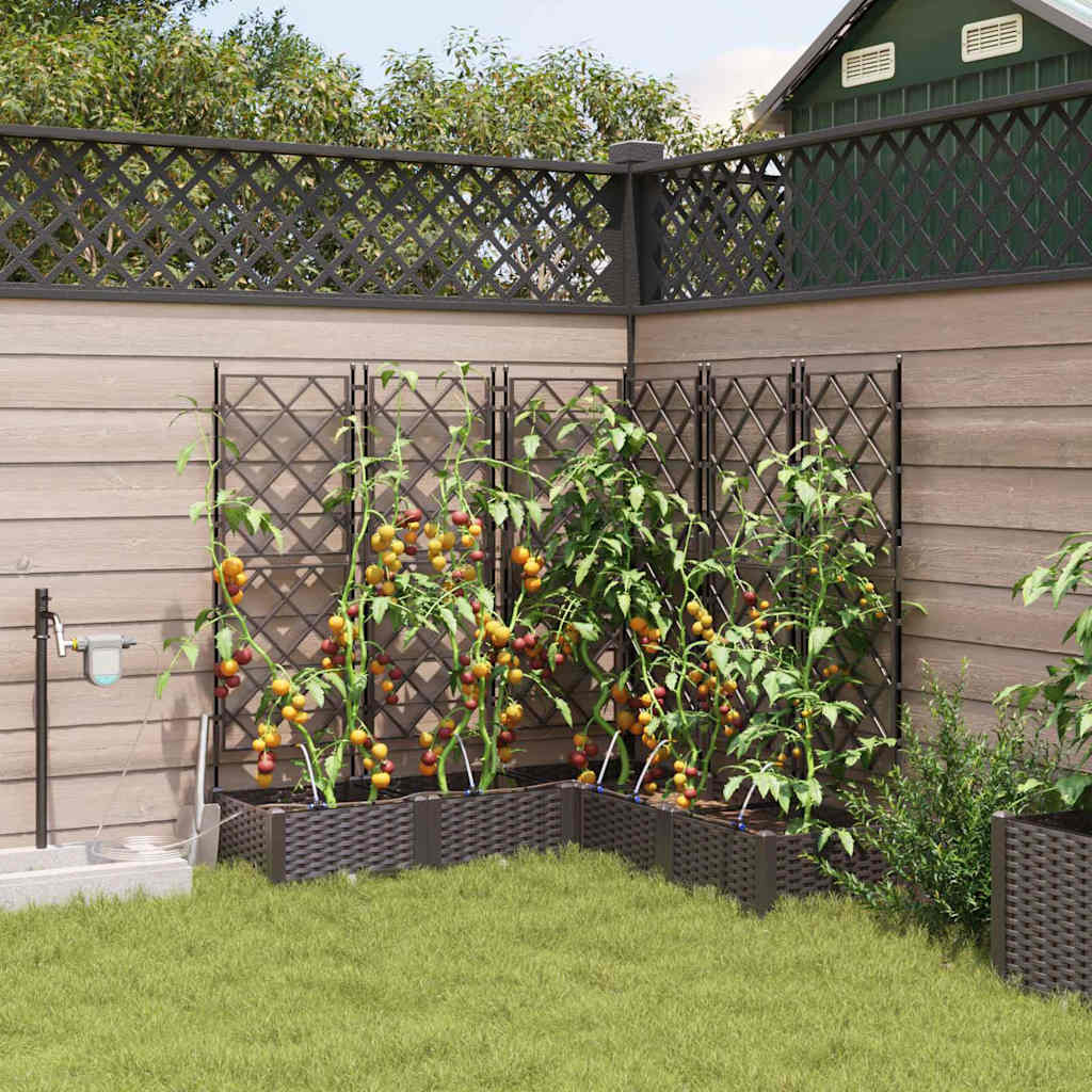 VidaXL pot de fleur de jardin 5 pcs acier marron