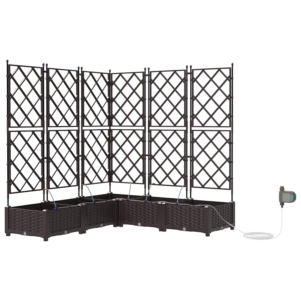 VidaXL pot de fleur de jardin 5 pcs acier marron