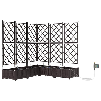 VidaXL pot de fleur de jardin 5 pcs acier marron