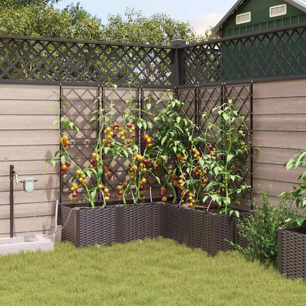 VidaXL pot de fleur de jardin 5 pcs acier marron